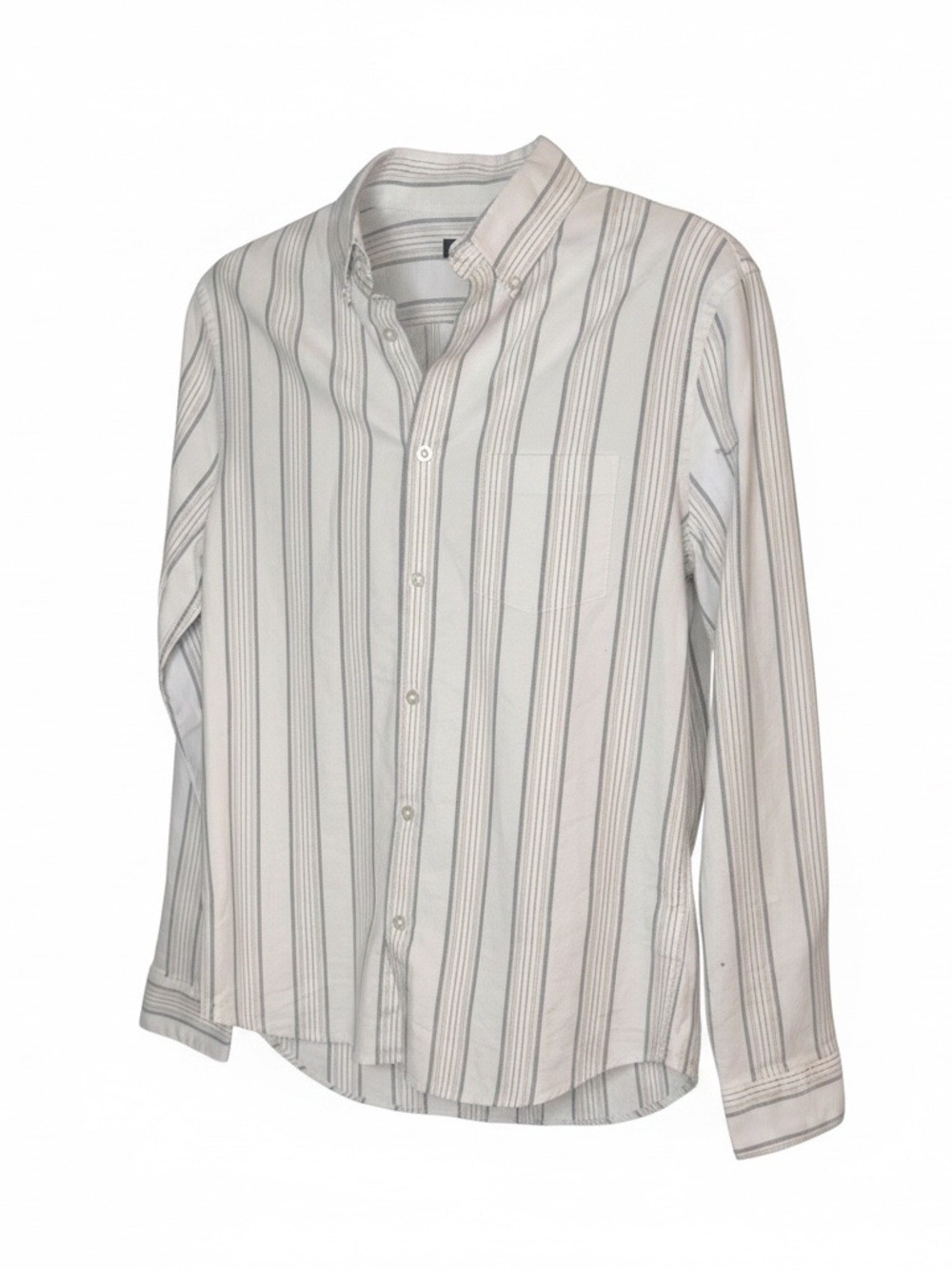 NWT Blue White Striped Button Down Blouse XS Office Professional express